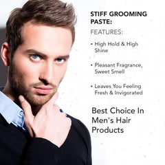 Gentlemen Republic Stiff Pomade, brillance élevée pour un look soigné.