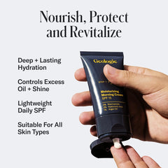 Geologie crème hydratante visage SPF15, hydratation durable et protection solaire.