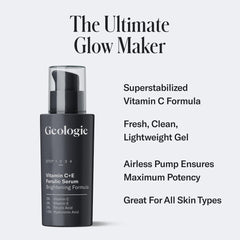 Geologie Sérum Vitamine C+E Ferulic, gouttes visibles; raffermit légèrement la peau.