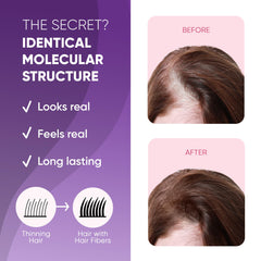 GBG Hair Fibers blending into thinning area for natural lift