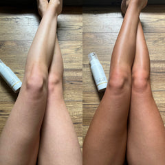 Get Into The Limelight Mousse bronzante sans soleil 2 heures, teinte brune naturelle visible lors de l’application