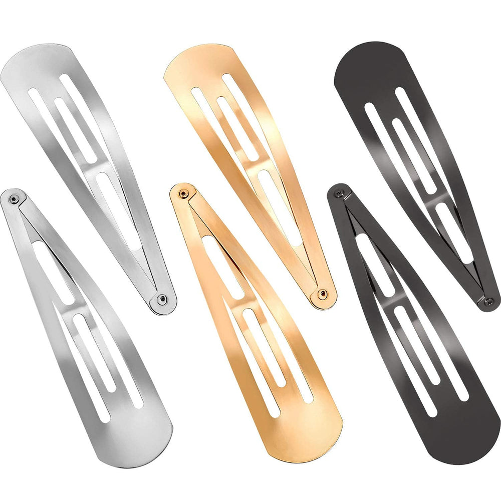 Barrette métallique Geyoga à clip 4 pouces vue latérale, maintien durable.