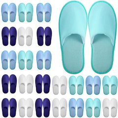 Chaussons jetables Geyoga bleu M, douceur coton pour invités, confort hôtel.
