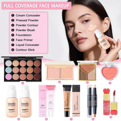 Geyomi kit maquillage tout-en-un: poudre compacte pour fixation légère et tenue