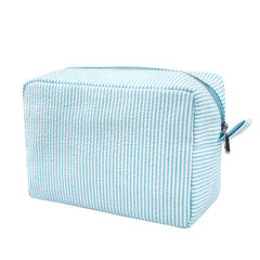 GFU sac-maquillage seersucker bleu clair, pratique et léger pour le quotidien.