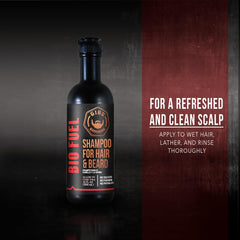GIBS Bio Fuel Shampoo met en avant des ingrédients nourrissants pour peau et cheveux.