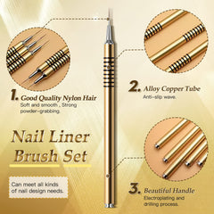 Brosse Giifnonnt pour traits fins sur ongles, accessoire polyvalent pour dessins délicats.