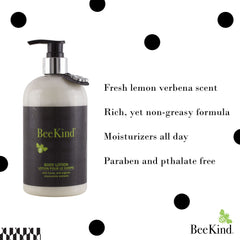 Bouteille BeeKind avec parfum miel-verveine, vue élégante