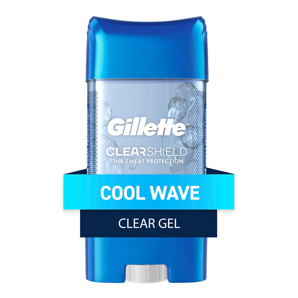 Gillette Gel clair montre protection triple et fraîcheur durable toute la journée.