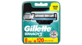 Cartouches Gillette Mach3 affichées dans leur emballage pour un rasage pratique.
