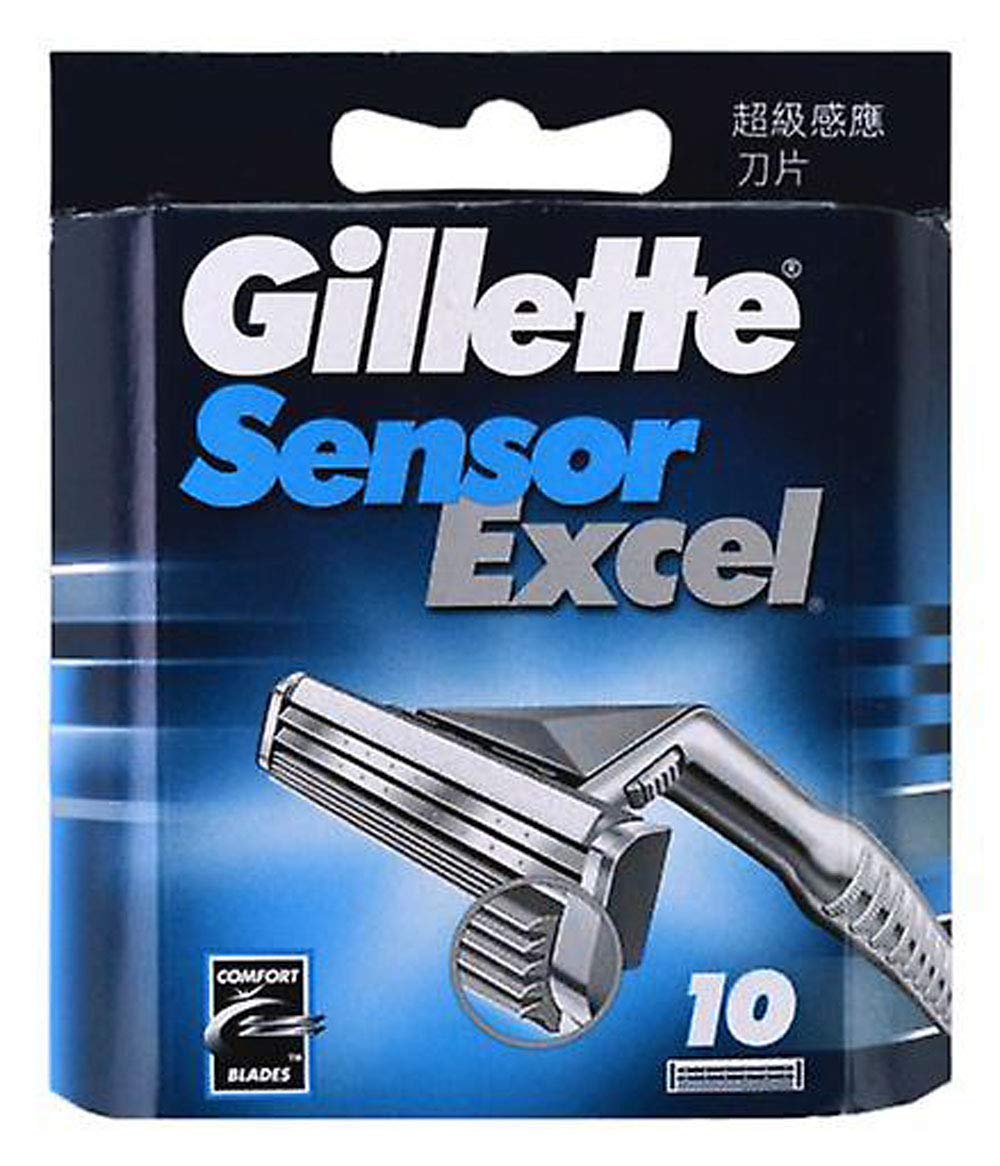 Gillette Sensor Excel ensemble 5x10 — vue frontale pour un rasage pratique et rapide.