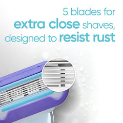 Gillette Venus Deluxe Smooth Platinum manche antiderapant pour un contrôle précis.