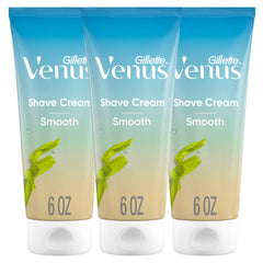 Gillette Venus Smooth Plus Olay – crème de rasage en bouteille, glisse douce.