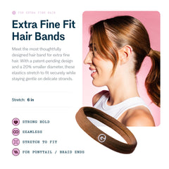 GIMME X-Fine bande pour queue de cheval douce pour coiffage confortable.
