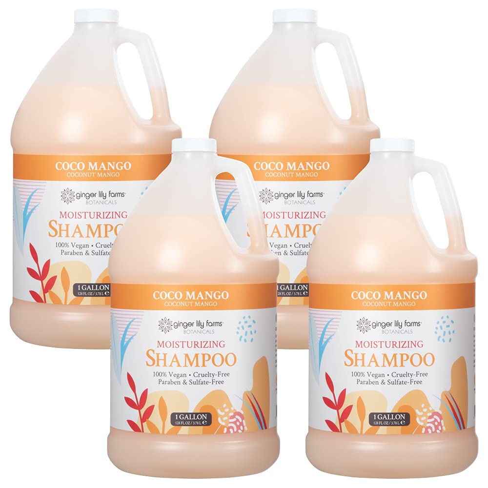 Ginger Lily Farms Botanicals Shampoing Coco Mango – bouteille prête à hydrater durablement les cheveux.