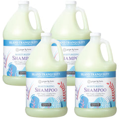 Ginger Lily Farms Botanicals Shampoing Island Tranquility – bouteille affichant une hydratation durable pour tous types de cheveux.