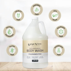 Formule sans parfum Ginger Lily Farms adaptée aux peaux sensibles et allergies.