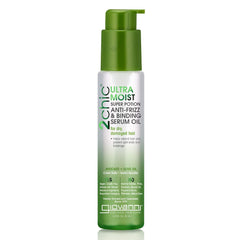 Giovanni 2chic Ultra-Moist: bouteille montrant la formule nourrissante anti-frizz