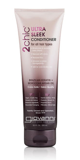 GIOVANNI 2chic Ultra-Sleek, bouteille, soin nourrissant pour cheveux lisses.