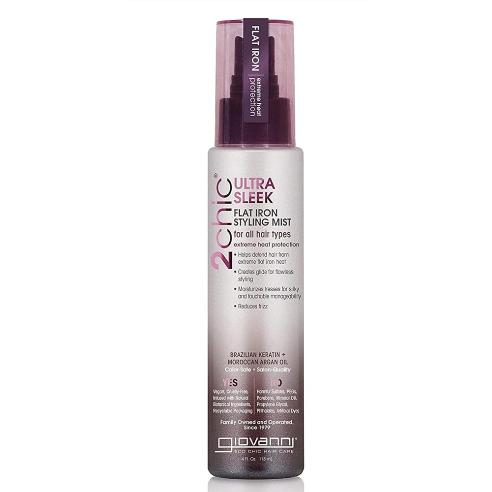 GIOVANNI 2chic Ultra-Sleek: protection thermique pour cheveux doux et brillants.