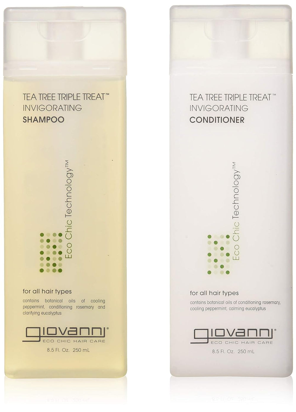 GIOVANNI Arbre à Thé Triple Soin Shampoing — bouteille rafraîchissante pour cuir chevelu