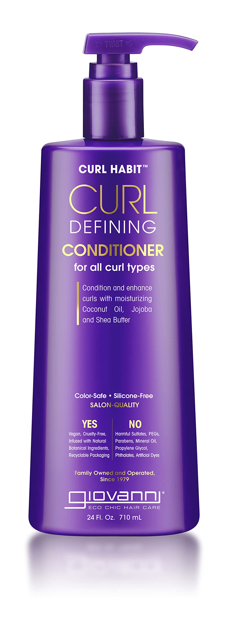 GIOVANNI Curl Habit conditioner sur la bouteille pour hydrater les boucles.