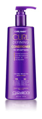 GIOVANNI Curl Habit conditioner sur la bouteille pour hydrater les boucles.