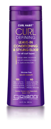 GIOVANNI Curl Habit Elixir met en valeur les boucles avec définition et brillance.