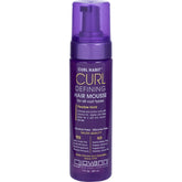 GIOVANNI Curl Habit Mousse – bouteille definissante pour boucles souples et brillantes.