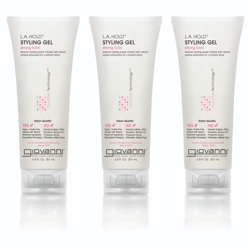 GIOVANNI LA Hold Styling Gel – bouteille ouverte pour un contrôle longue durée sur cheveux