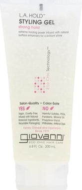 Gel coiffant Giovanni L.A. Natural en bouteille, tenue naturelle sans alourdir les cheveux.
