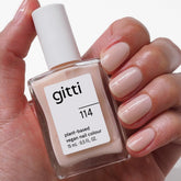 Vernis Gitti végan rose 114 en bouteille, éclat durable sans cruauté
