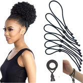 Lacets ajustables GJRR pour afro-puffs, protection douce des cheveux lors de coiffures volumineuses.