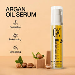 GK HAIR Huile d’Argan format voyage apporte brillance durable pour tous types de cheveux.