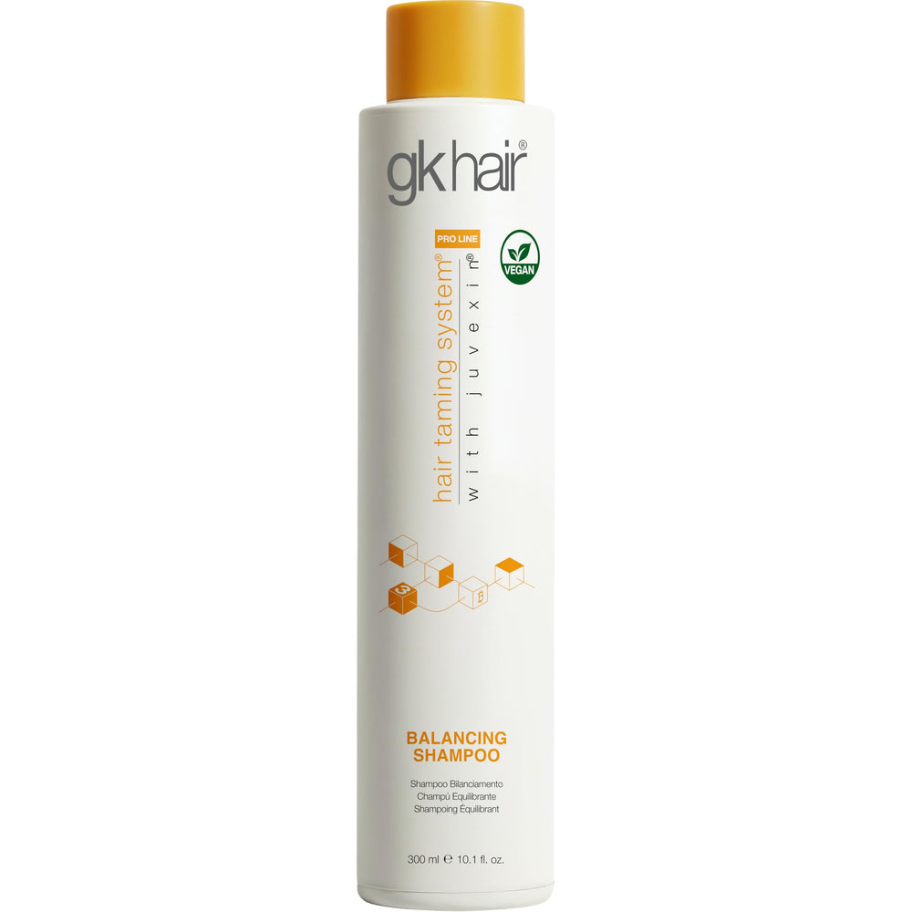 GK Hair Shampoing équilibre – bouteille affichant kératine et contrôle du sébum