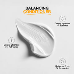 GK HAIR Balance: cheveux après rinçage, volume léger et brillance naturelle.