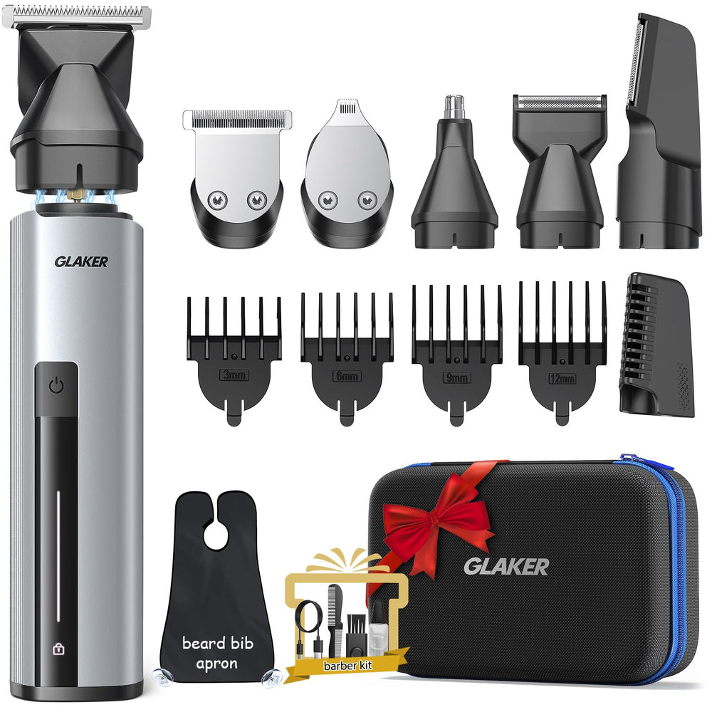 GLAKER kit-entretien barbe avec boîte de rangement pratique pour emporter partout.