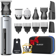 GLAKER kit-entretien barbe avec boîte de rangement pratique pour emporter partout.