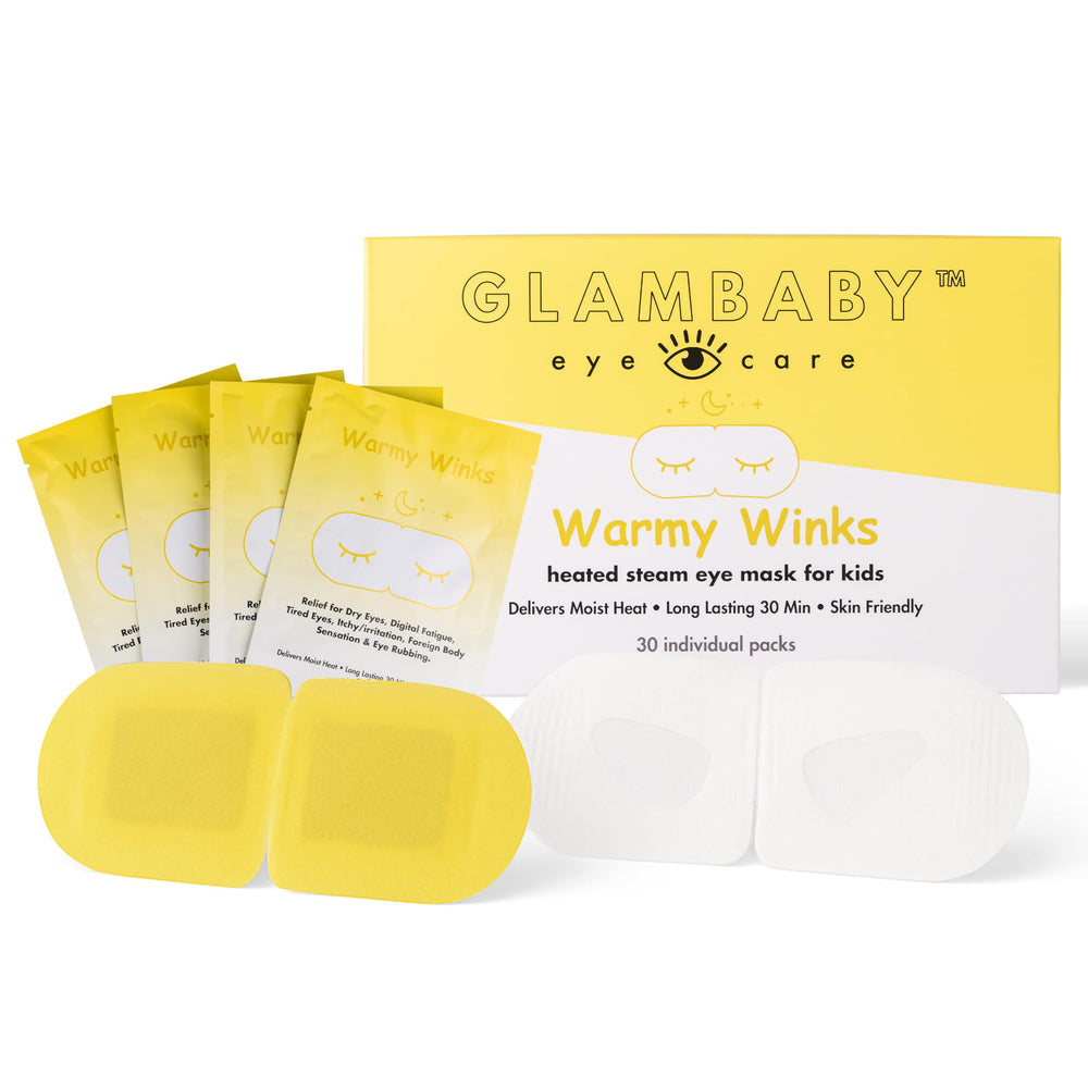 GlamBaby Warmy Winks masque yeux chauffant pour enfants, apaise fatigue visuelle en douceur.