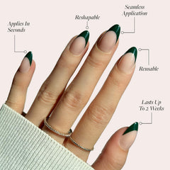 Glamnetic Château: base semi‑transparente vert foncé offrant un style discret et élégant.