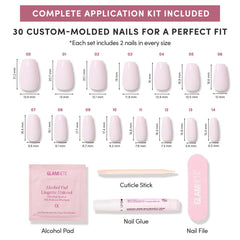 Forme coffin moyenne de Glamnetic, allure allongée et moderne.