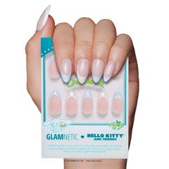 Glamnetic Hello Kitty Cinnamoroll face on nails for playful looks.