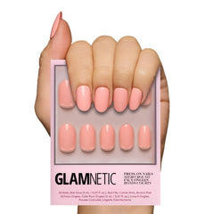 Glamnetic Peach Coral – ongles press-on courts, fini brillant, look rapide et lumineux.