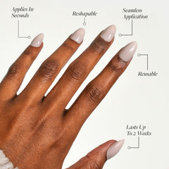 Ongles Glamnetic rose ballet, fini brillant et lisse pour un look soigné.