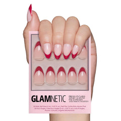 Glamnetic Rose Garden – ongles press-on rouge semi-transparent pour un look élégant