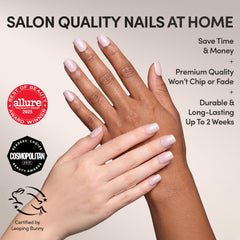 Glamnetic Pinky Promise – ongles court squoval, look quotidien élégant.
