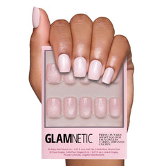 Glamnetic Pinky Promise – ongles velours rose, fini brillant et durable.