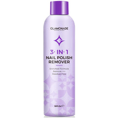 Glamonade acetone remover bottle showing fast gel polish removal for salon use.