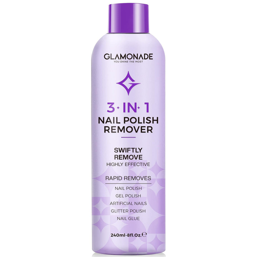 Bouteille Glamonade Dissolvant Acétone 236 ml prête pour un retrait professionnel à domicile