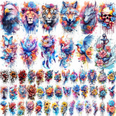 Tatouage Glaryyears fleurs roses 3D, design élégant pour bras ou poignet, longue tenue possible.